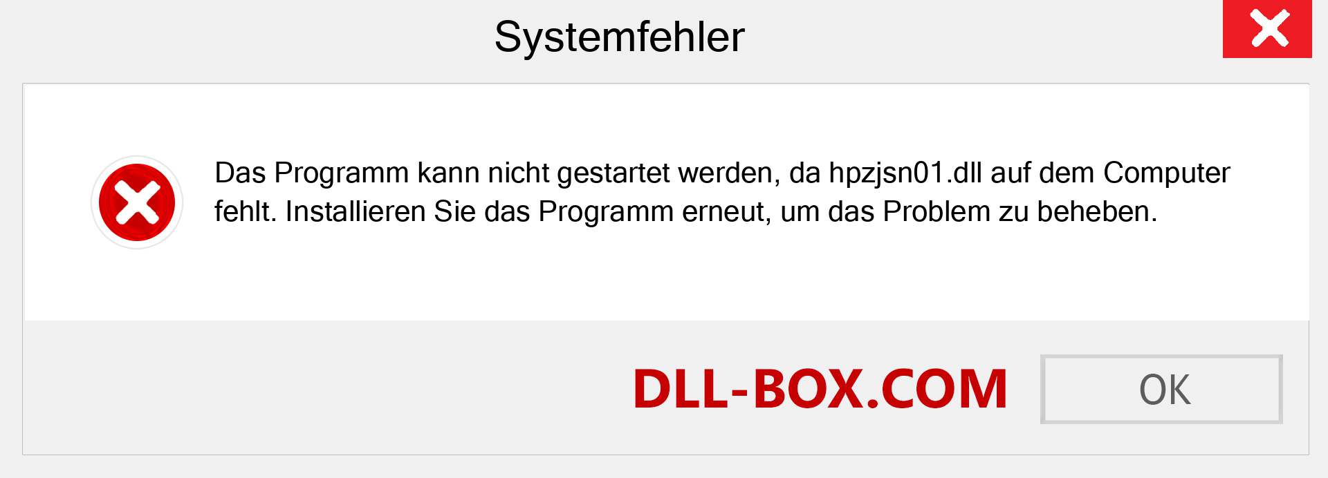 hpzjsn01.dll-Datei fehlt?. Download für Windows 7, 8, 10 - Fix hpzjsn01 dll Missing Error unter Windows, Fotos, Bildern